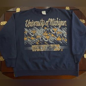 Perfectly faded University of Michigan vintage crewneck  made in USA delta tag